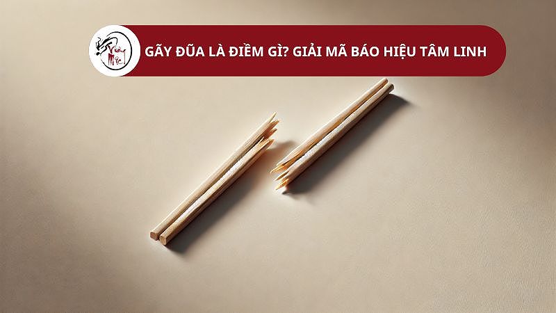 Hình ảnh minh họa hiện tượng gãy đũa và ý nghĩa tâm linh của nó.