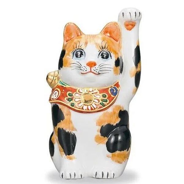 Hình ảnh một chú mèo Maneki Neko Nhật Bản, biểu tượng may mắn trong văn hóa Nhật.